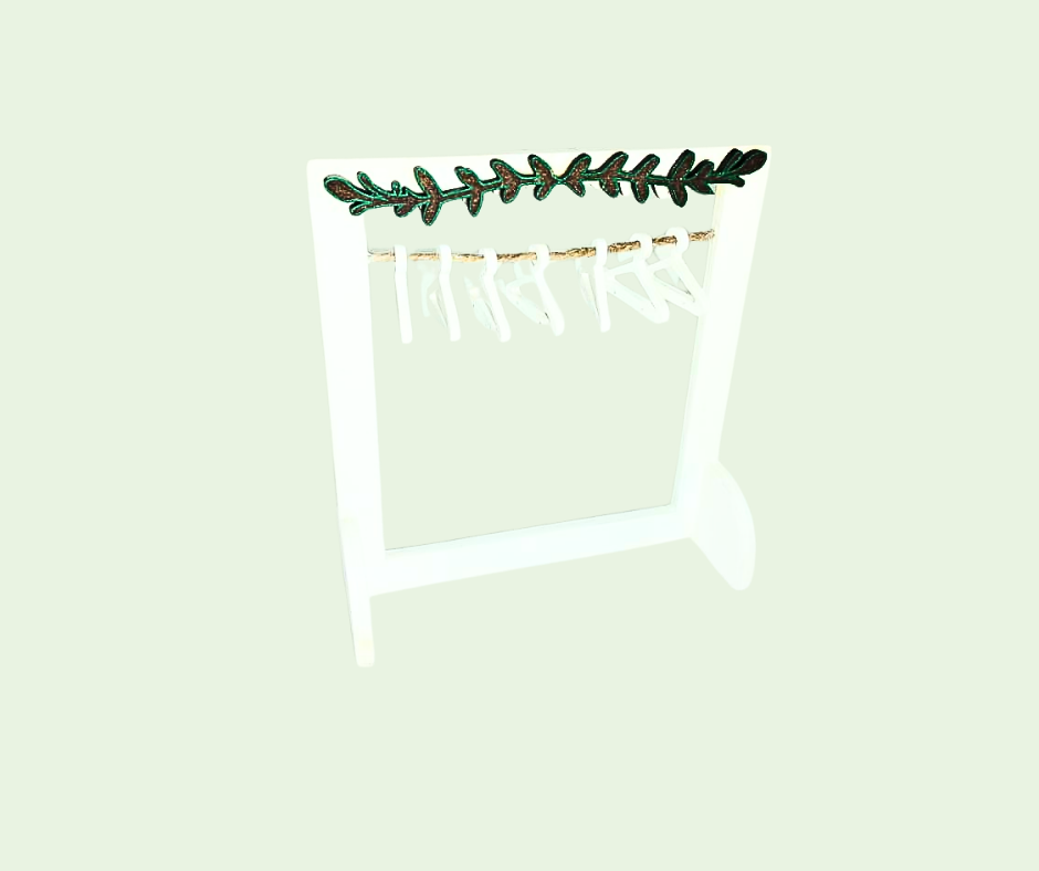 Decorative pillow with green leaf pattern on a light green background