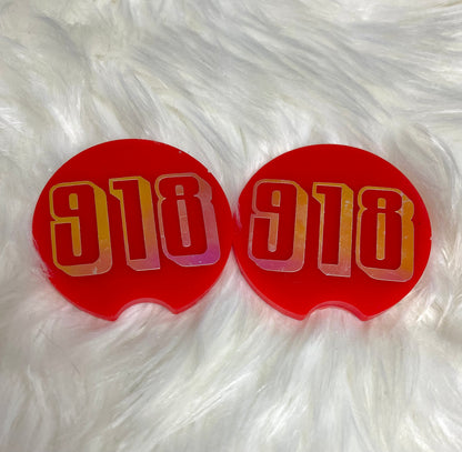 Red 918 Car Coasters